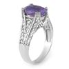 Image 2 : 4.70 CTW Tanzanite & Diamond Ring 18K White Gold - REF-172X2T - 14271