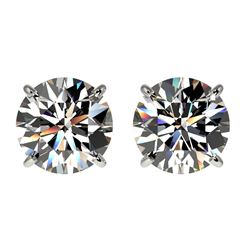 2.03 CTW Certified H-SI/I Quality Diamond Solitaire Stud Earrings 10K White Gold - REF-285Y2K - 3663