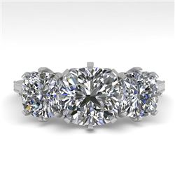 2 CTW Solitaire Past Present Future VS/SI Cushion Diamond Ring 18K White Gold - REF-414W2F - 35787