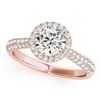Image 2 : 1.4 CTW Certified VS/SI Diamond Solitaire Halo Ring 18K Rose Gold - REF-380Y2K - 26186