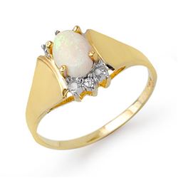 0.53 CTW Opal & Diamond Ring 10K Yellow Gold - REF-16K5W - 13017