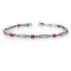 2.75 CTW Ruby & Diamond Bracelet 10K White Gold - REF-38K2W - 14321