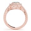 Image 2 : 1.11 CTW Certified VS/SI Diamond Solitaire Halo Ring 18K Rose Gold - REF-216M2H - 26650