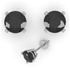 Image 2 : 1.0 CTW Black Diamond Stud Designer Earrings 14K White Gold - REF-28H5A - 38356