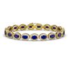 Image 1 : 15.2 CTW Sapphire & Diamond Halo Bracelet 10K Yellow Gold - REF-244W2F - 40459