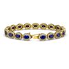 Image 2 : 15.2 CTW Sapphire & Diamond Halo Bracelet 10K Yellow Gold - REF-244W2F - 40459