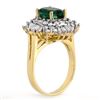 Image 2 : 3.90 CTW Emerald & Diamond Ring 14K Yellow Gold - REF-143N6Y - 13284
