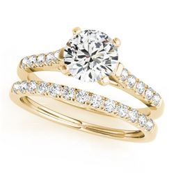 1.22 CTW Certified VS/SI Diamond Solitaire 2Pc Wedding Set 14K Yellow Gold - REF-202H9A - 31693