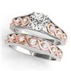 Image 1 : 0.92 CTW Certified VS/SI Diamond Solitaire 2Pc Set 14K White & Rose Gold - REF-138W2F - 31660