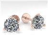 Image 1 : 2.01 CTW Certified VS/SI Diamond Stud Earrings Martini 18K Rose Gold - REF-570W2F - 32216