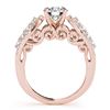 Image 4 : 1.71 CTW Certified VS/SI Diamond Solitaire 2Pc Wedding Set 14K Rose Gold - REF-248Y2K - 31902