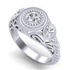 Image 1 : 1.06 CTW VS/SI Diamond Solitaire Art Deco 3 Stone Ring 18K White Gold - REF-180X2T - 36893