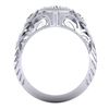 Image 4 : 1.06 CTW VS/SI Diamond Solitaire Art Deco 3 Stone Ring 18K White Gold - REF-180X2T - 36893