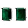 Image 1 : 2.60 CTW Emerald Earrings 14K White Gold - REF-22W5F - 11912