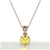 Image 2 : 2 CTW Citrine Designer Inspired Solitaire Necklace 14K Rose Gold - REF-24M4H - 22017
