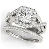 2.35 CTW Certified VS/SI Diamond 2Pc Wedding Set Solitaire Halo 14K White Gold - REF-542Y4K - 30654