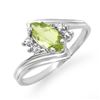Image 1 : 0.48 CTW Peridot & Diamond Ring 10K White Gold - REF-13Y3K - 12787