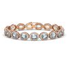 18.38 CTW Aquamarine & Diamond Halo Bracelet 10K Rose Gold - REF-320X9T - 40626