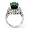 Image 2 : 6.50 CTW Emerald & Diamond Ring 18K White Gold - REF-122T2M - 11897