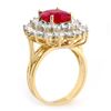 Image 2 : 8.0 CTW Ruby & Diamond Ring 14K Yellow Gold - REF-252H8A - 13270