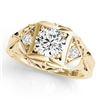 Image 2 : 0.6 CTW Certified VS/SI Diamond Solitaire Antique Ring 18K Yellow Gold - REF-132W2F - 27239