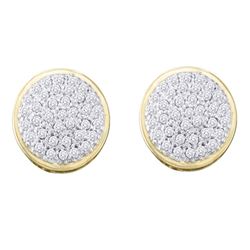 0.20 CTW Diamond Circle Cluster Stud Earrings 10KT Yellow Gold - REF-18Y2X