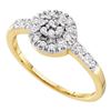 Image 1 : 0.20 CTW Diamond Cluster Ring 10KT Yellow Gold - REF-13X4Y