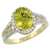 Image 1 : Natural 2.72 ctw lemon-quartz & Diamond Engagement Ring 14K Yellow Gold - REF-53W2K