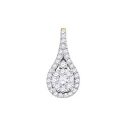 0.62 CTW Diamond Cluster Pendant 14KT Yellow Gold - REF-79M4H