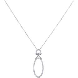 0.15 CTW Diamond Oval Pendant 10KT White Gold - REF-18F2N