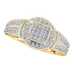 0.20 CTW Diamond Circle Cluster Ring 10KT Yellow Gold - REF-12M2H