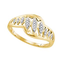 0.06 CTW Diamond Openwork Ring 10KT Yellow Gold - REF-13F4N