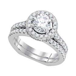 2 CTW Diamond Bridal Wedding Engagement Ring 18KT White Gold - REF-764K9W