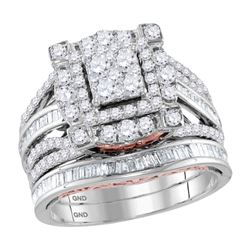 1.83 CTW Diamond Bridal Wedding Engagement Ring 14KT Two-tone Gold - REF-172X4Y