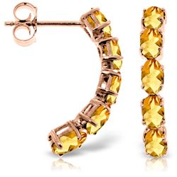 Genuine 2.5 ctw Citrine Earrings Jewelry 14KT Rose Gold - REF-37K4V