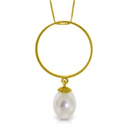 Genuine 4 ctw Pearl Necklace Jewelry 14KT Yellow Gold - REF-24M4T