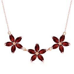 Genuine 4.2 ctw Garnet Necklace Jewelry 14KT Rose Gold - REF-60W7Y