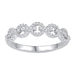 0.25 CTW Diamond Linked Ring 10KT White Gold - REF-19W4K
