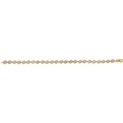 0.20 CTW Diamond Illusion-set Tennis Bracelet 10KT Yellow Gold - REF-58W4K