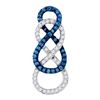Image 1 : 0.27 CTW Blue Color Diamond Linked Infinity Pendant 10KT White Gold - REF-19M4H