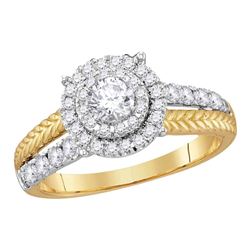 1 CTW Diamond EGL Bridal Wedding Engagement Ring 14KT Yellow Gold - REF-127K4W