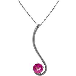 Genuine 0.55 ctw Pink Topaz Necklace Jewelry 14KT White Gold - REF-26A6K