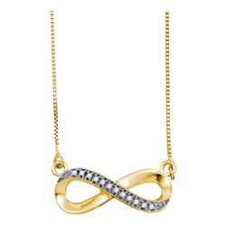 0.06 CTW White Diamond Infinity Love Pendant 10KT Yellow Gold - REF-14H9M
