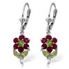 Image 1 : Genuine 2.12 ctw Peridot & Ruby Earrings Jewelry 14KT White Gold - REF-46X2M
