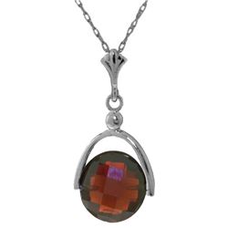 Genuine 4.2 ctw Garnet Necklace Jewelry 14KT White Gold - REF-22K3V