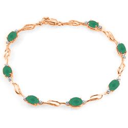 Genuine 3.51 ctw Emerald & Diamond Bracelet Jewelry 14KT Rose Gold - REF-118K2V