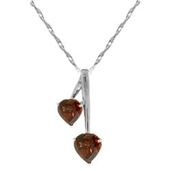 Genuine 1.40 ctw Garnet Necklace Jewelry 14KT White Gold - REF-23Z8N
