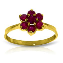 Genuine 0.66 ctw Ruby Ring Jewelry 14KT Yellow Gold - REF-31X4M