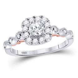 0.74 CTW Diamond Solitaire Bellina Bridal Engagement Ring 14KT Two-tone Gold - REF-104F9N