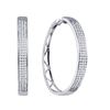 Image 1 : 0.80 CTW Diamond Large Hoop Earrings 10KT White Gold - REF-79W4K
